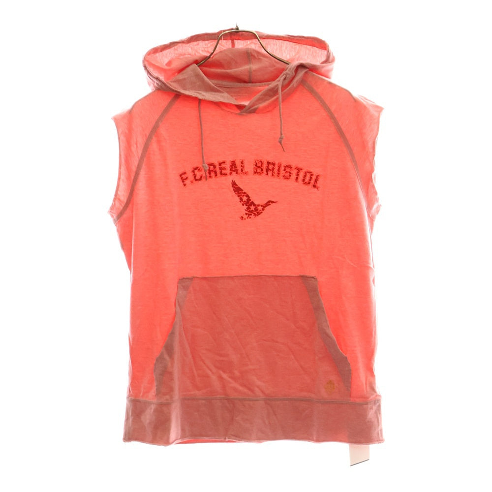 F.C.R.B./F.C.Real Bristol/FCRB(エフシーアールビー/エフシーレアルブリストル) カレッジロゴ ノースリーブ フーデッドカットソー Tシャツ ピンク 197165