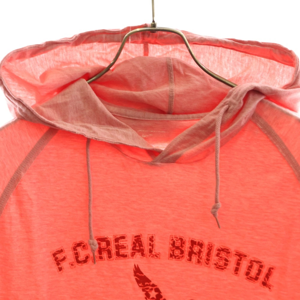 F.C.R.B./F.C.Real Bristol/FCRB(エフシーアールビー/エフシーレアルブリストル) カレッジロゴ ノースリーブ フーデッドカットソー Tシャツ ピンク 197165