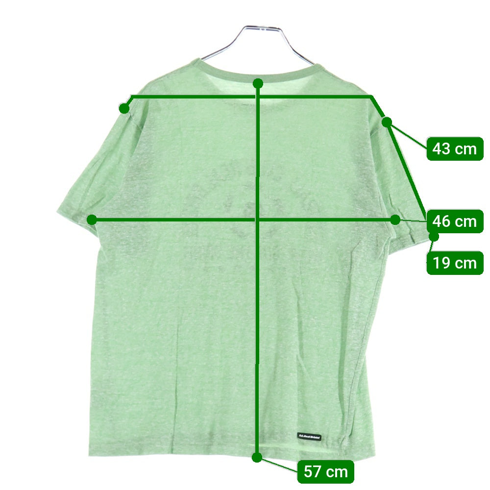 F.C.R.B./F.C.Real Bristol/FCRB(エフシーアールビー/エフシーレアルブリストル) フットボールプリント 半袖カットソー クルーネック プリントTシャツ グリーン FCRB-130014