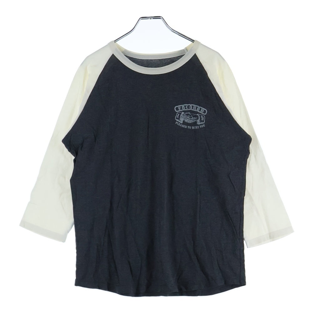 F.C.R.B./F.C.Real Bristol/FCRB(エフシーアールビー/エフシーレアルブリストル) ロゴプリント ラグラン ロングスリーブカットソー 七分丈 Tシャツ ホワイト/グレー 319031