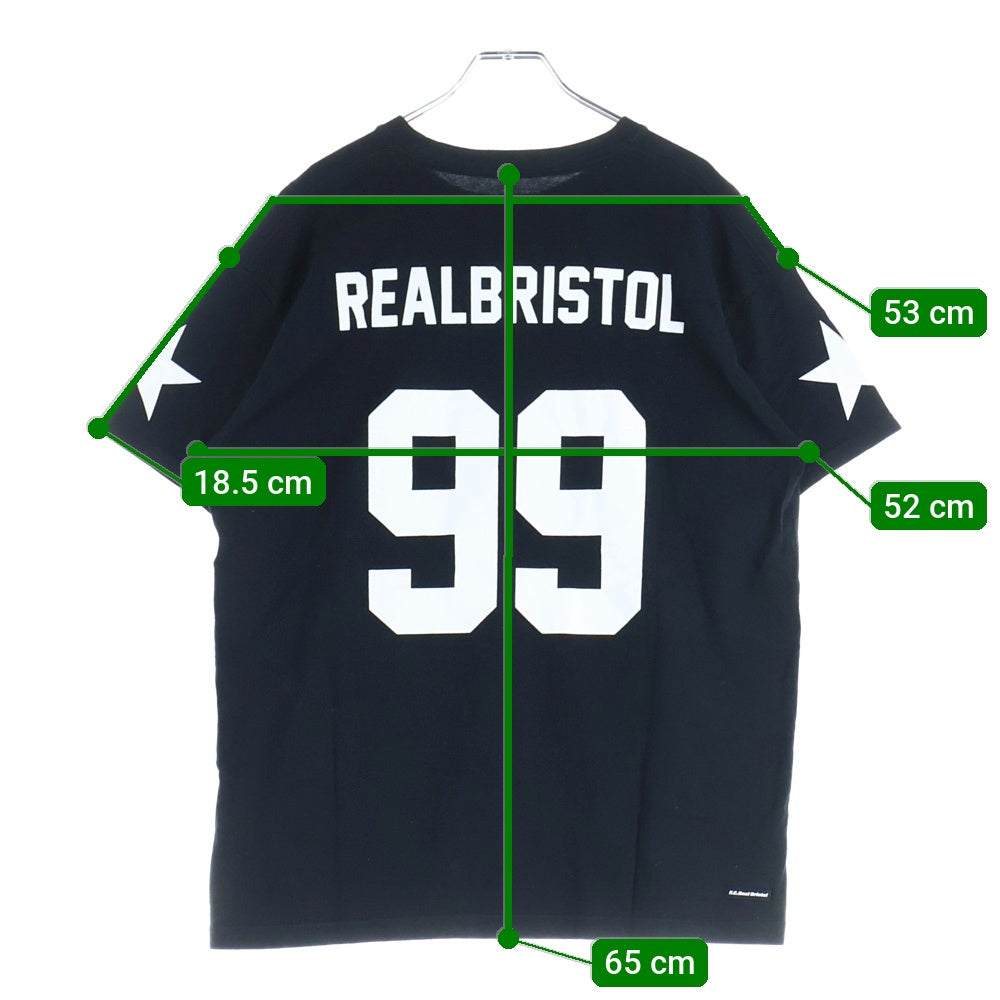 F.C.R.B./F.C.Real Bristol/FCRB(エフシーアールビー/エフシーレアルブリストル) 14AW NUMBERING TEE バックナンバリングプリントTシャツ 半袖クルーネックカットソー ブラック FCRB-145002