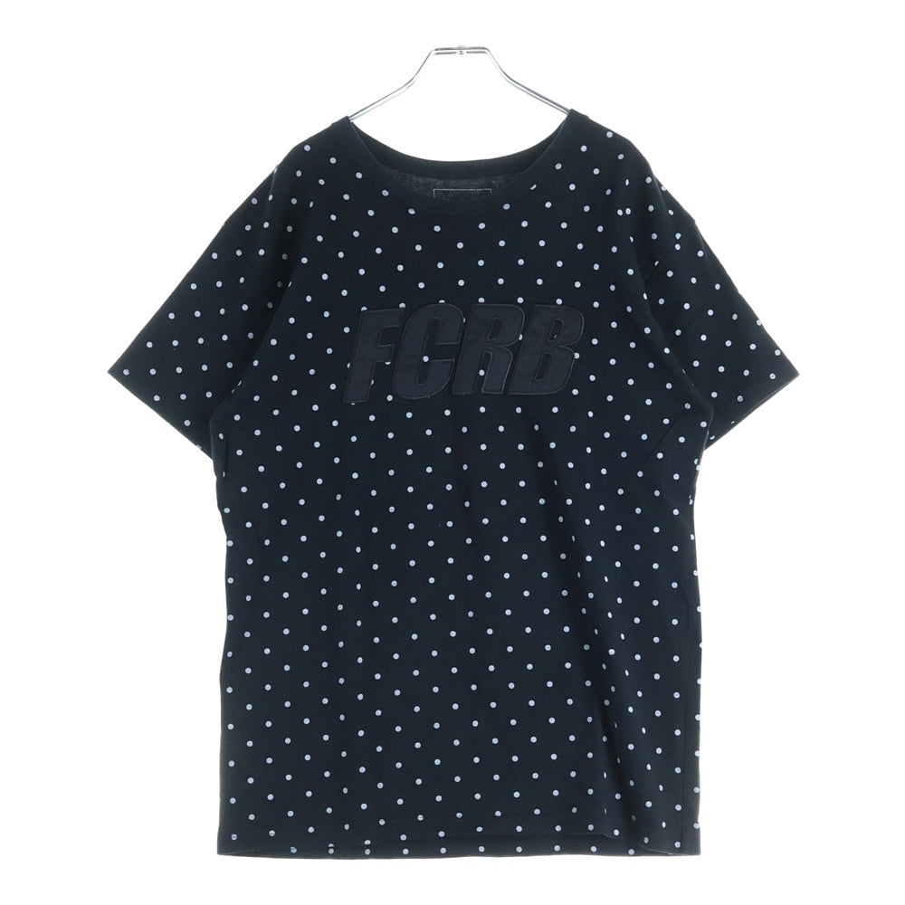 F.C.R.B./F.C.Real Bristol/FCRB(エフシーアールビー/エフシーレアルブリストル) 15AW DOT TEE ナイキ ドット柄 ロゴワッペン刺繍Tシャツ 半袖クルーネックカットソー ブラック FCRB-156026