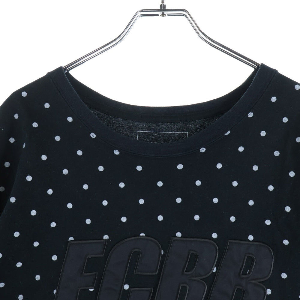 F.C.R.B./F.C.Real Bristol/FCRB(エフシーアールビー/エフシーレアルブリストル) 15AW DOT TEE ナイキ ドット柄 ロゴワッペン刺繍Tシャツ 半袖クルーネックカットソー ブラック FCRB-156026