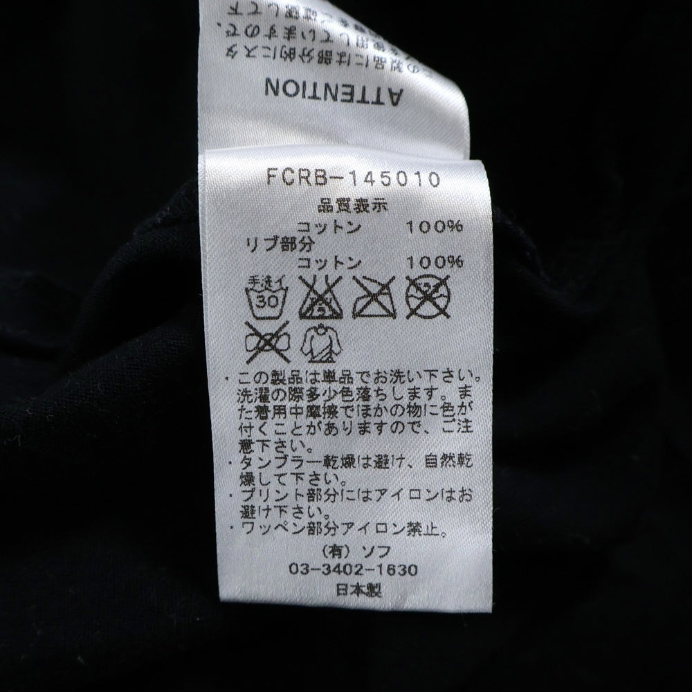 F.C.R.B./F.C.Real Bristol/FCRB(エフシーアールビー/エフシーレアルブリストル) フロントラメロゴTシャツ 半袖クルーネックカットソー ブラック FCRB-145010