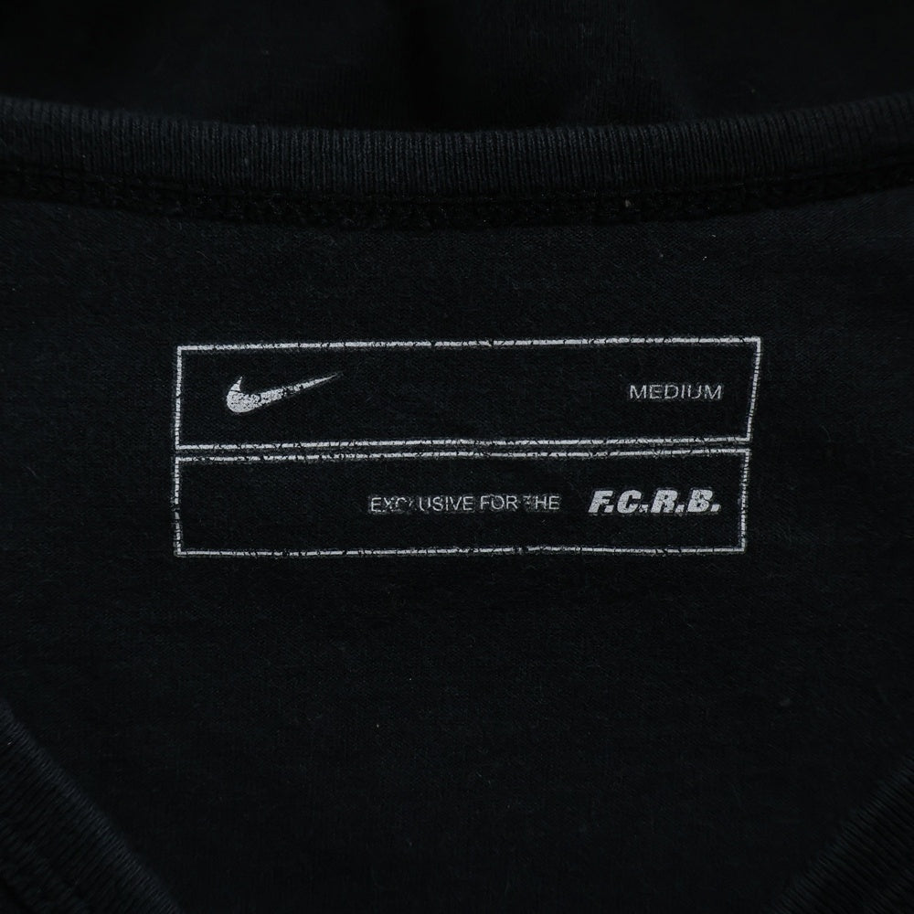 F.C.R.B./F.C.Real Bristol/FCRB(エフシーアールビー/エフシーレアルブリストル) ×NIKE ナイキ バックスウッシュロゴプリントTシャツ 半袖Vネックカットソー ブラック 319136