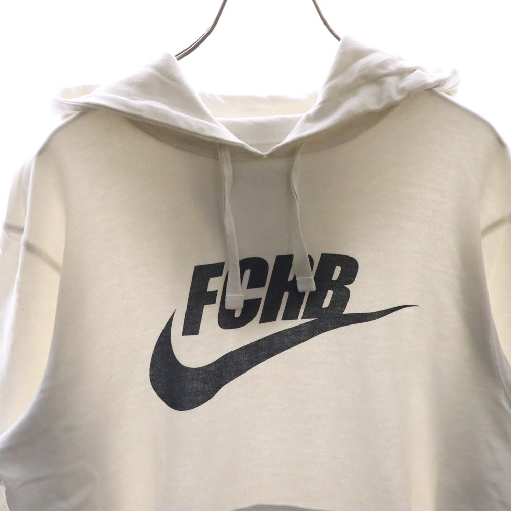 F.C.R.B./F.C.Real Bristol/FCRB(エフシーアールビー/エフシーレアルブリストル) ×NIKE ナイキ フロントロゴプリント 五分袖 プルオーバーパーカー フーディー ホワイト 396346-100