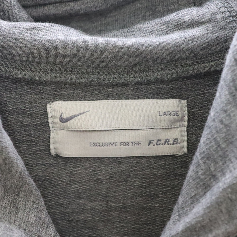F.C.R.B./F.C.Real Bristol/FCRB(エフシーアールビー/エフシーレアルブリストル) ×NIKE ナイキ フロントロゴプリント 五分袖 プルオーバーパーカー フーディー グれー 396346-091