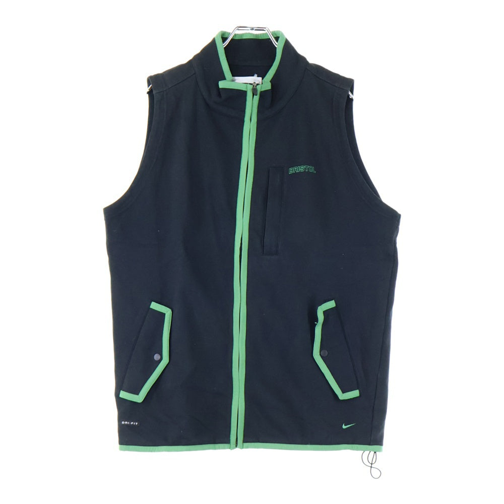 F.C.R.B./F.C.Real Bristol/FCRB(エフシーアールビー/エフシーレアルブリストル) ×NIKE ナイキ 胸ロゴ ジップアップスウェットベスト ブラック/グリーン 190500
