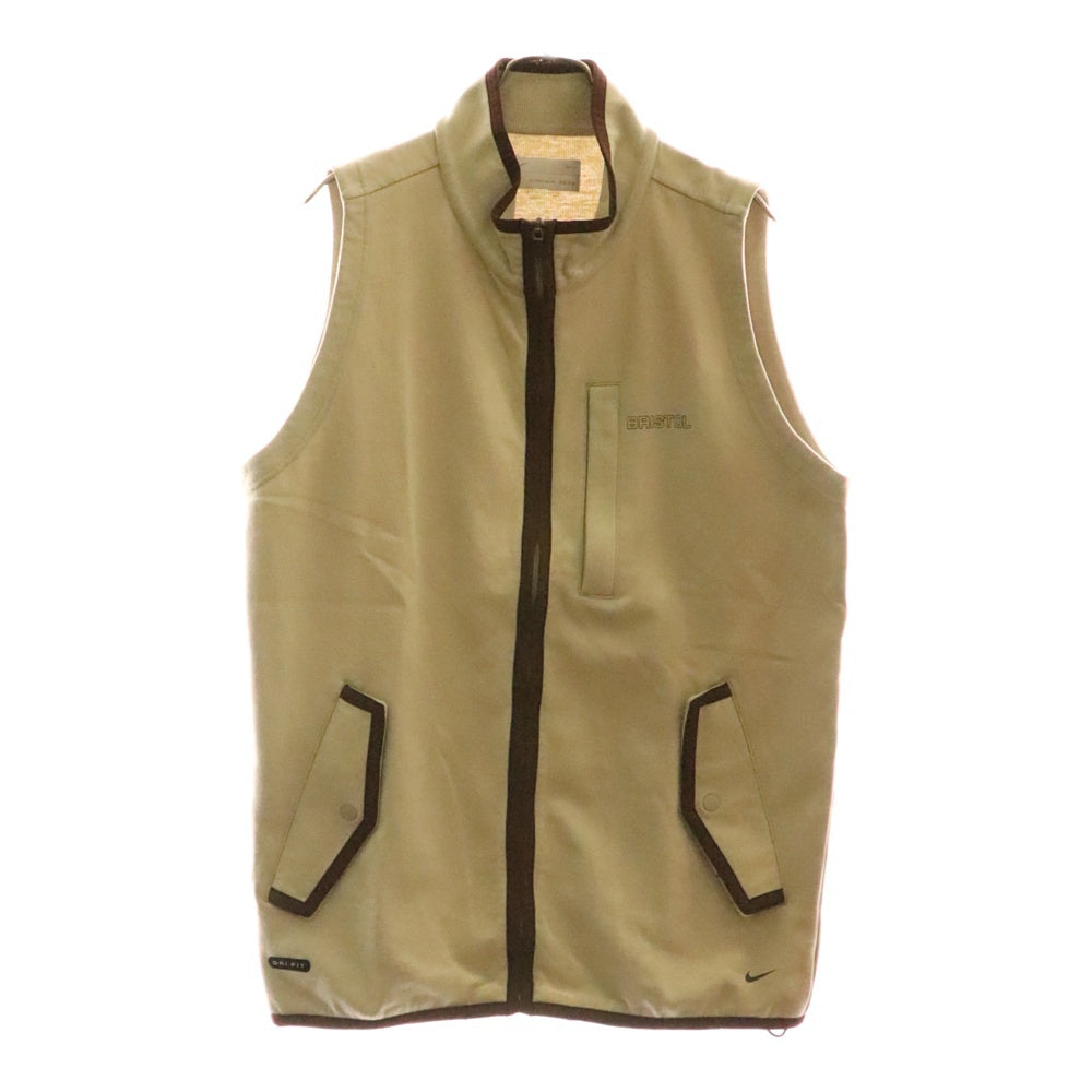 F.C.R.B./F.C.Real Bristol/FCRB(エフシーアールビー/エフシーレアルブリストル) ×NIKE ナイキ 胸ロゴ ジップアップスウェットベスト ベージュ/ブラウン 190500