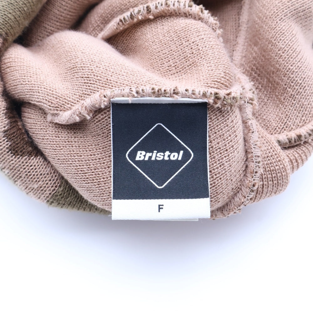 F.C.R.B./F.C.Real Bristol/FCRB(エフシーアールビー/エフシーレアルブリストル) カモフラ柄 ボックスロゴニットビーニー ニット帽 帽子 ベージュ FCRB-167067