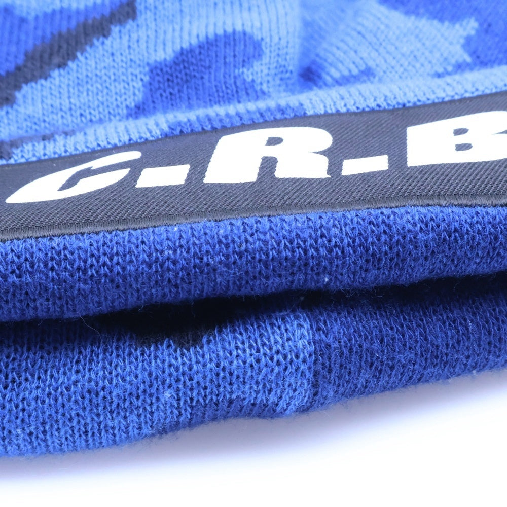 F.C.R.B./F.C.Real Bristol/FCRB(エフシーアールビー/エフシーレアルブリストル) カモフラ柄 ボックスロゴニットビーニー ニット帽 帽子 ブルー FCRB-167067