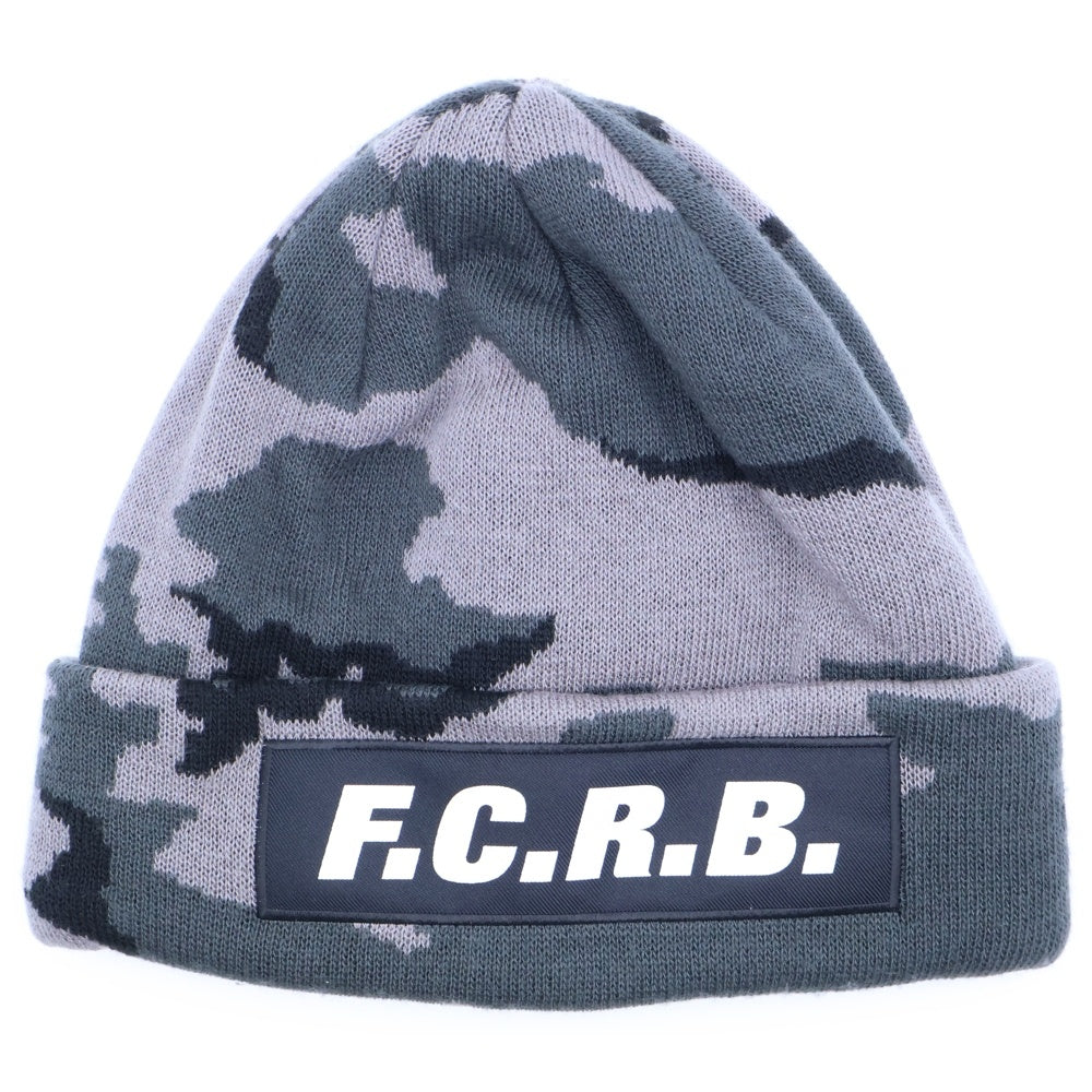 F.C.R.B./F.C.Real Bristol/FCRB(エフシーアールビー/エフシーレアルブリストル) カモフラ柄 ボックスロゴニットビーニー ニット帽 帽子 グレー FCRB-167067