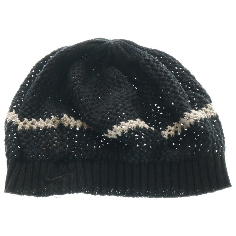 F.C.R.B./F.C.Real Bristol/FCRB(エフシーアールビー/エフシーレアルブリストル) ×NIKE ナイキ ロゴ刺繍 リネン混 サマーニットビーニー ニット帽 帽子 ブラック/グレー 243826