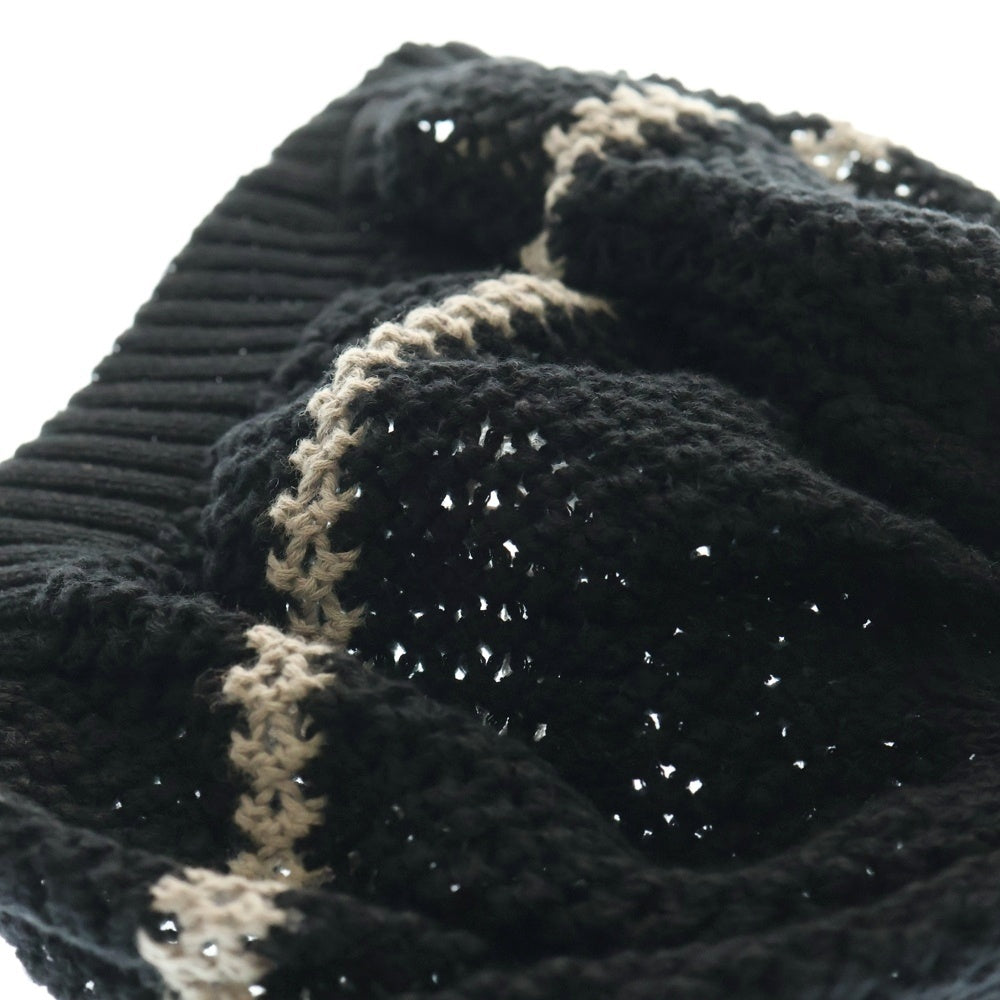 F.C.R.B./F.C.Real Bristol/FCRB(エフシーアールビー/エフシーレアルブリストル) ×NIKE ナイキ ロゴ刺繍 リネン混 サマーニットビーニー ニット帽 帽子 ブラック/グレー 243826