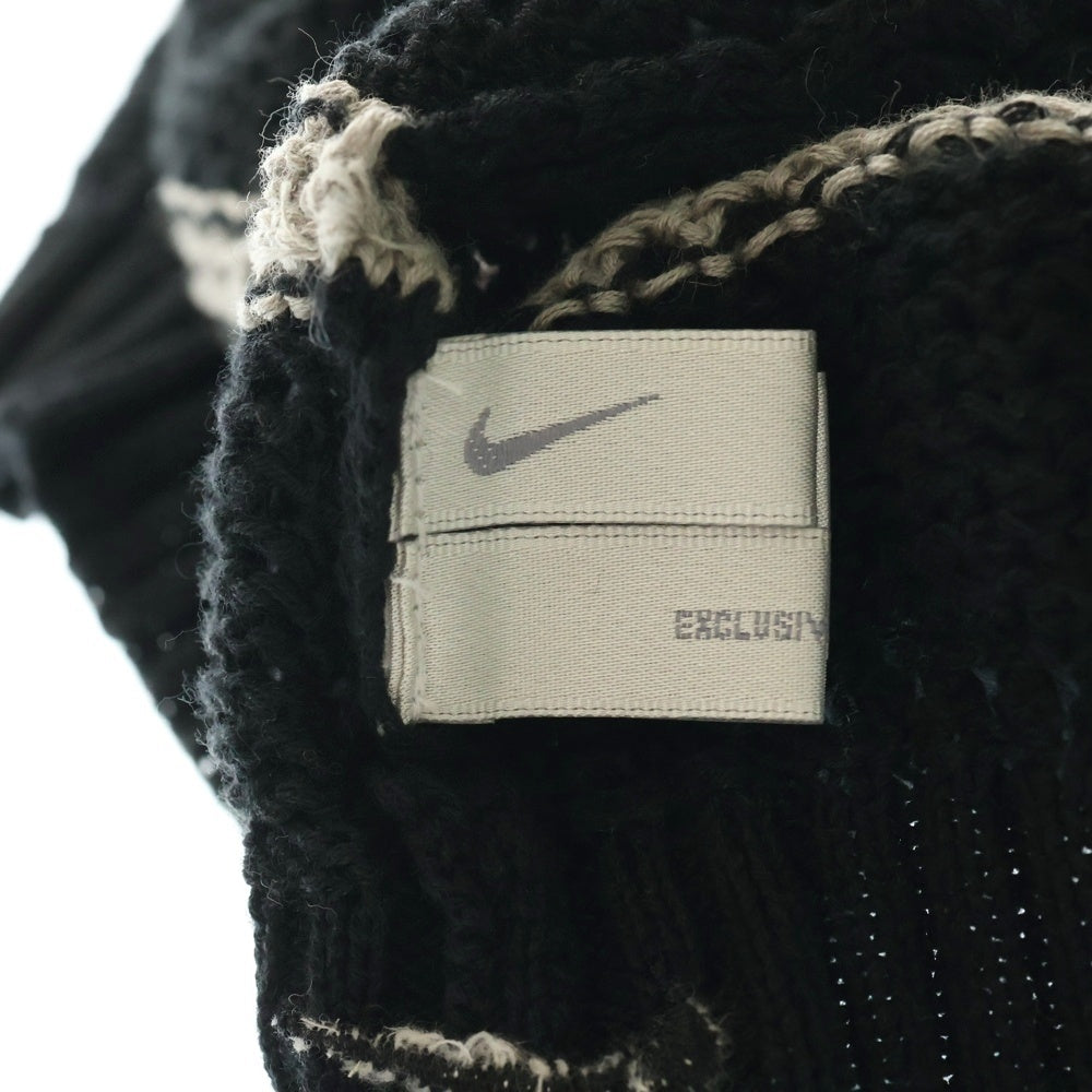 F.C.R.B./F.C.Real Bristol/FCRB(エフシーアールビー/エフシーレアルブリストル) ×NIKE ナイキ ロゴ刺繍 リネン混 サマーニットビーニー ニット帽 帽子 ブラック/グレー 243826