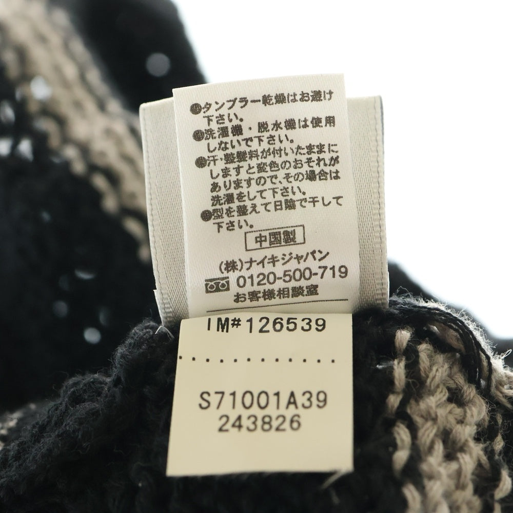 F.C.R.B./F.C.Real Bristol/FCRB(エフシーアールビー/エフシーレアルブリストル) ×NIKE ナイキ ロゴ刺繍 リネン混 サマーニットビーニー ニット帽 帽子 ブラック/グレー 243826