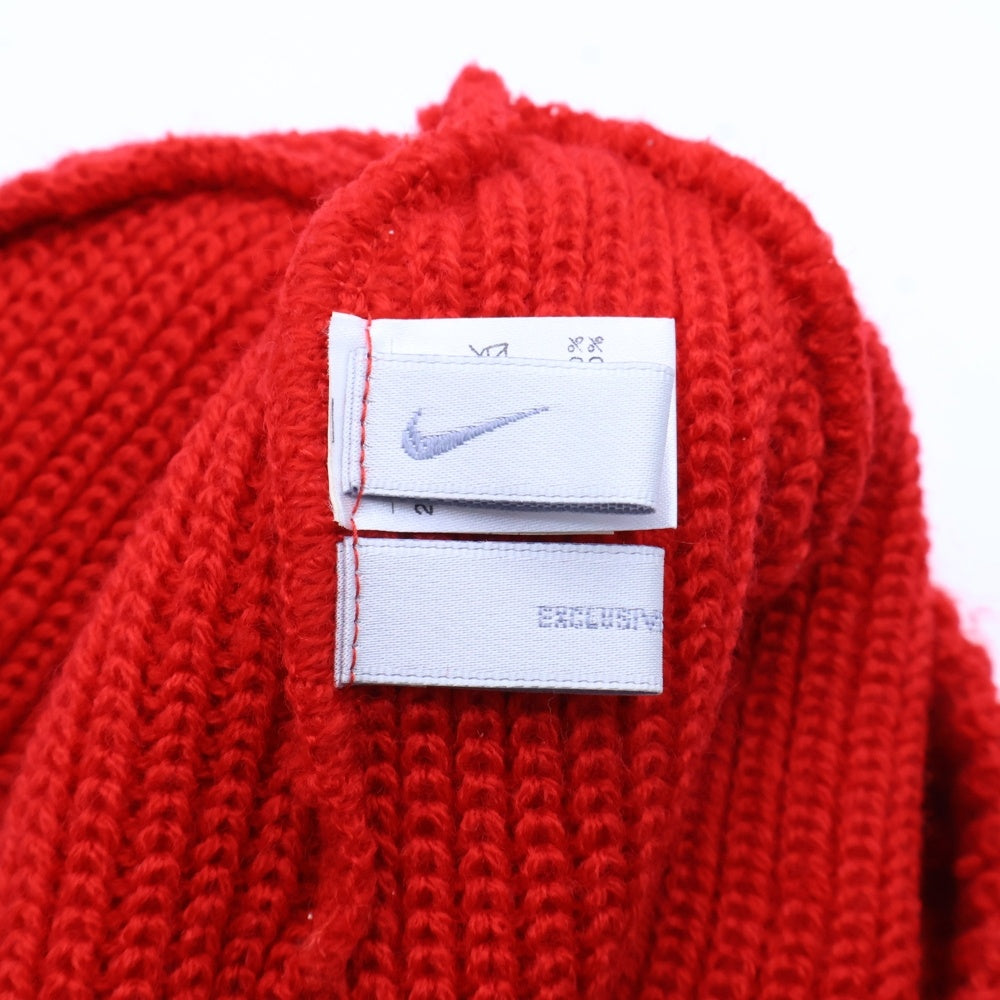 F.C.R.B./F.C.Real Bristol/FCRB(エフシーアールビー/エフシーレアルブリストル) ×NIKE ナイキ REAL BLACKS スカルワッペン刺繍 ウール混 ニットビーニー ニット帽 帽子 レッド 218244