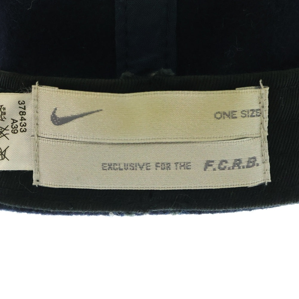 F.C.R.B./F.C.Real Bristol/FCRB(エフシーアールビー/エフシーレアルブリストル) ×NIKE ナイキ Bロゴワッペン刺繍 ウール混 6パネルキャップ 帽子 ネイビー 378433