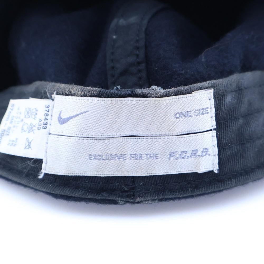 F.C.R.B./F.C.Real Bristol/FCRB(エフシーアールビー/エフシーレアルブリストル) ×NIKE ナイキ Bロゴワッペン刺繍 ウール混 6パネルキャップ 帽子 ブラック 378433