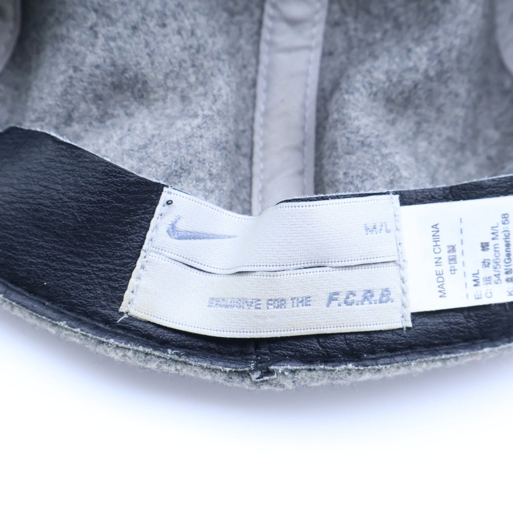 F.C.R.B./F.C.Real Bristol/FCRB(エフシーアールビー/エフシーレアルブリストル) ×NIKE ナイキ BRロゴワッペン刺繍 ウール混 6パネルキャップ 帽子 グレー 424710-451