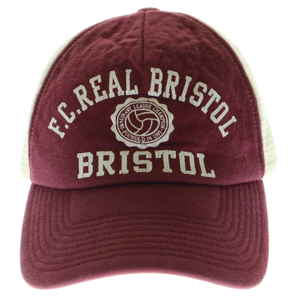F.C.R.B./F.C.Real Bristol/FCRB(エフシーアールビー/エフシーレアルブリストル) ×NIKE ナイキ カレッジロゴプリント コットンメッシュキャップ 帽子 レッド/ホワイト 319036