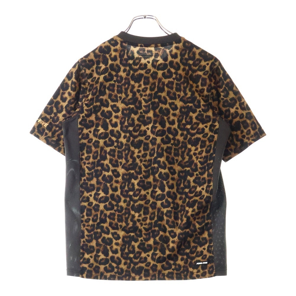 F.C.R.B./F.C.Real Bristol/FCRB(エフシーアールビー/エフシーレアルブリストル) ×NIKE ナイキ ラバーロゴパッチ レオパード 半袖カットソー Tシャツ ブラウン 396363