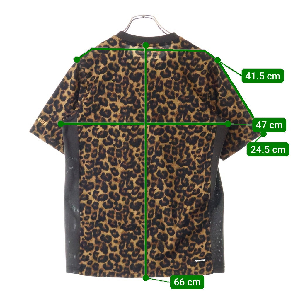 F.C.R.B./F.C.Real Bristol/FCRB(エフシーアールビー/エフシーレアルブリストル) ×NIKE ナイキ ラバーロゴパッチ レオパード 半袖カットソー Tシャツ ブラウン 396363