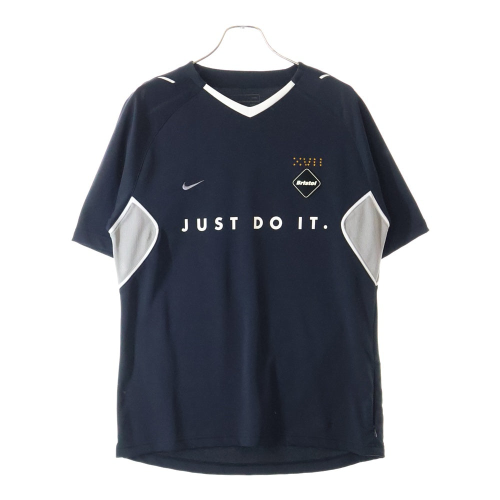 F.C.R.B./F.C.Real Bristol/FCRB(エフシーアールビー/エフシーレアルブリストル) ×NIKE JUST DO IT ナイキ ラバーロゴ ジャストドゥイット プリントカットソー 半袖Tシャツ ブラック 243651