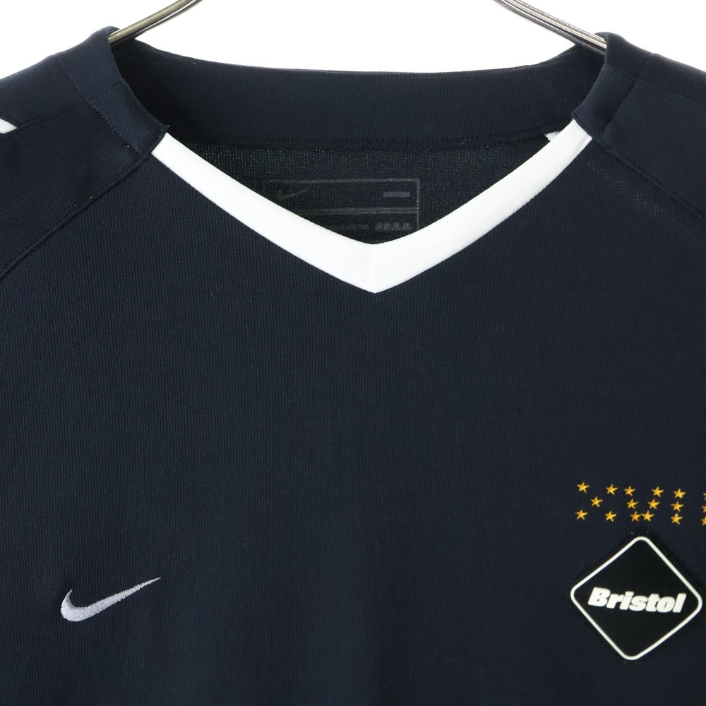 F.C.R.B./F.C.Real Bristol/FCRB(エフシーアールビー/エフシーレアルブリストル) ×NIKE JUST DO IT ナイキ ラバーロゴ ジャストドゥイット プリントカットソー 半袖Tシャツ ブラック 243651