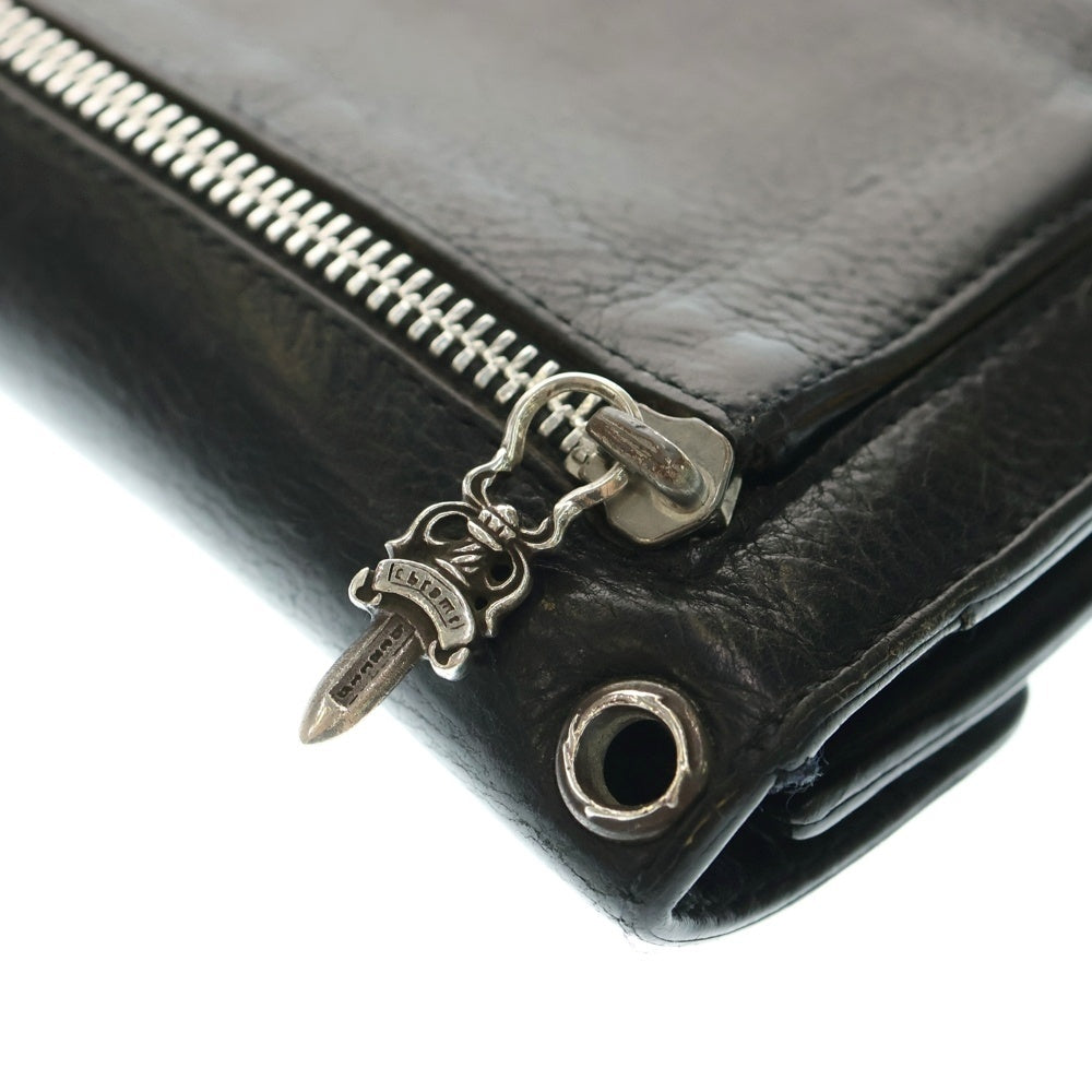 CHROME HEARTS(クロムハーツ) WAVE ウェーブ レザーウォレット 財布 ブラック BCA374