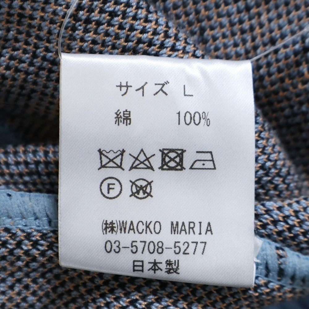 WACKO MARIA(ワコマリア) 25SS LEOPARD JACQUARD KNIT SWEATER レオパード柄 ジャガード クルーネック ニット セーター ブルー