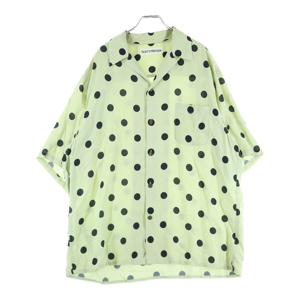 WACKO MARIA(ワコマリア) 24SS DOTS OPEN COLLAR SHIRT ドット柄 オープンカラー 半袖シャツ グリーン