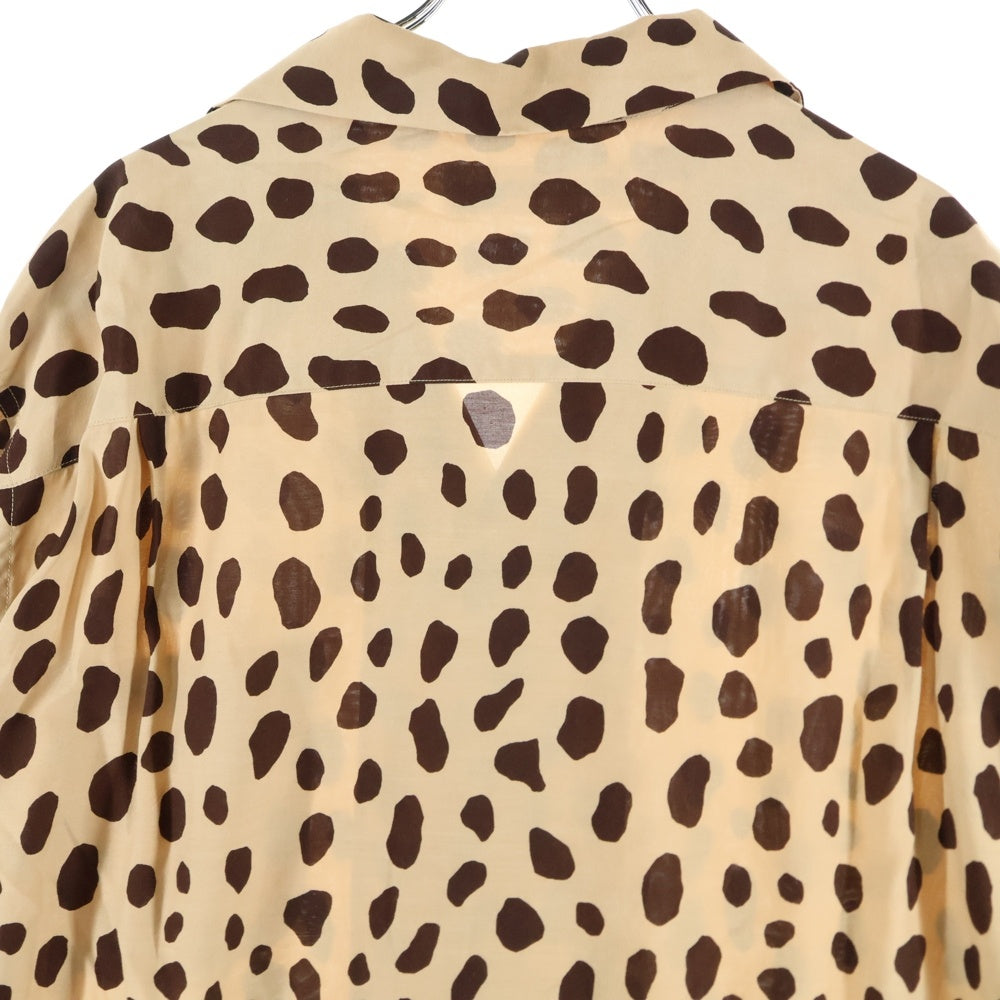 WACKO MARIA(ワコマリア) 24SS HAWAIIAN SHIRTS レオパード 総柄 レーヨン オープンカラー 半袖ハワイアンシャツ ブラウン 24SS-WMS-HI02