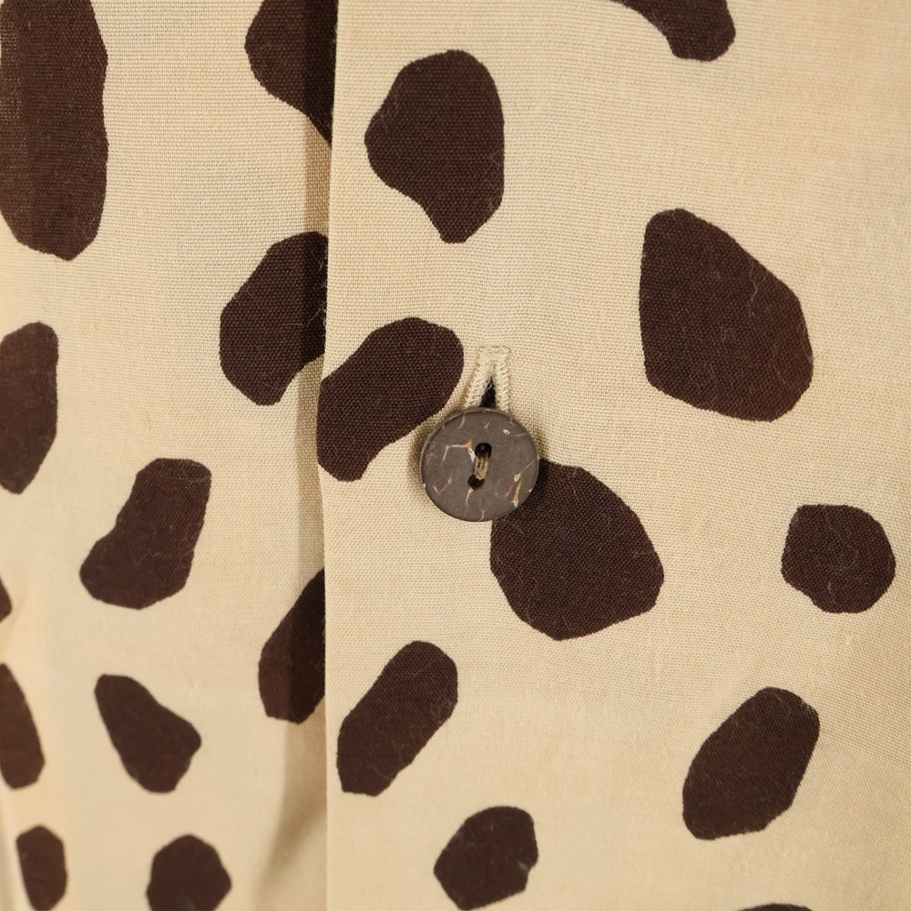 WACKO MARIA(ワコマリア) 24SS HAWAIIAN SHIRTS レオパード 総柄 レーヨン オープンカラー 半袖ハワイアンシャツ ブラウン 24SS-WMS-HI02