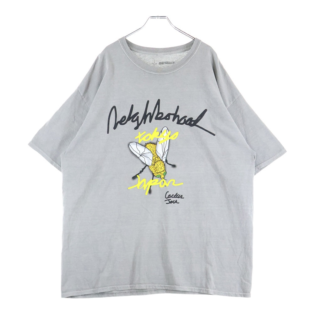 Cactus Jack(カクタスジャック) 21SS ×NEIGHBORHOOD ×ネイバーフッド 両面プリントデザイン クルーネック カットソー 半袖Tシャツ グレー