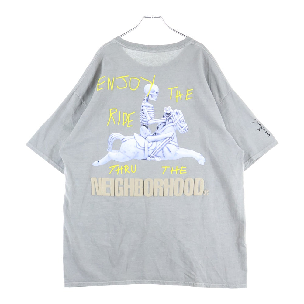 Cactus Jack(カクタスジャック) 21SS ×NEIGHBORHOOD ×ネイバーフッド 両面プリントデザイン クルーネック カットソー 半袖Tシャツ グレー