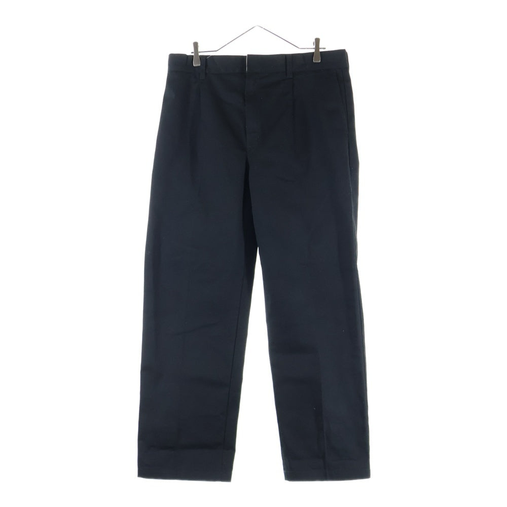 WACKO MARIA(ワコマリア) 24AW ×DICKIES PLEATED TROUSERS ディッキーズ プリーテッド ロゴエンブロイダリーデザイン ジップアップ パンツ ブラック 24FW-WMP-DC01