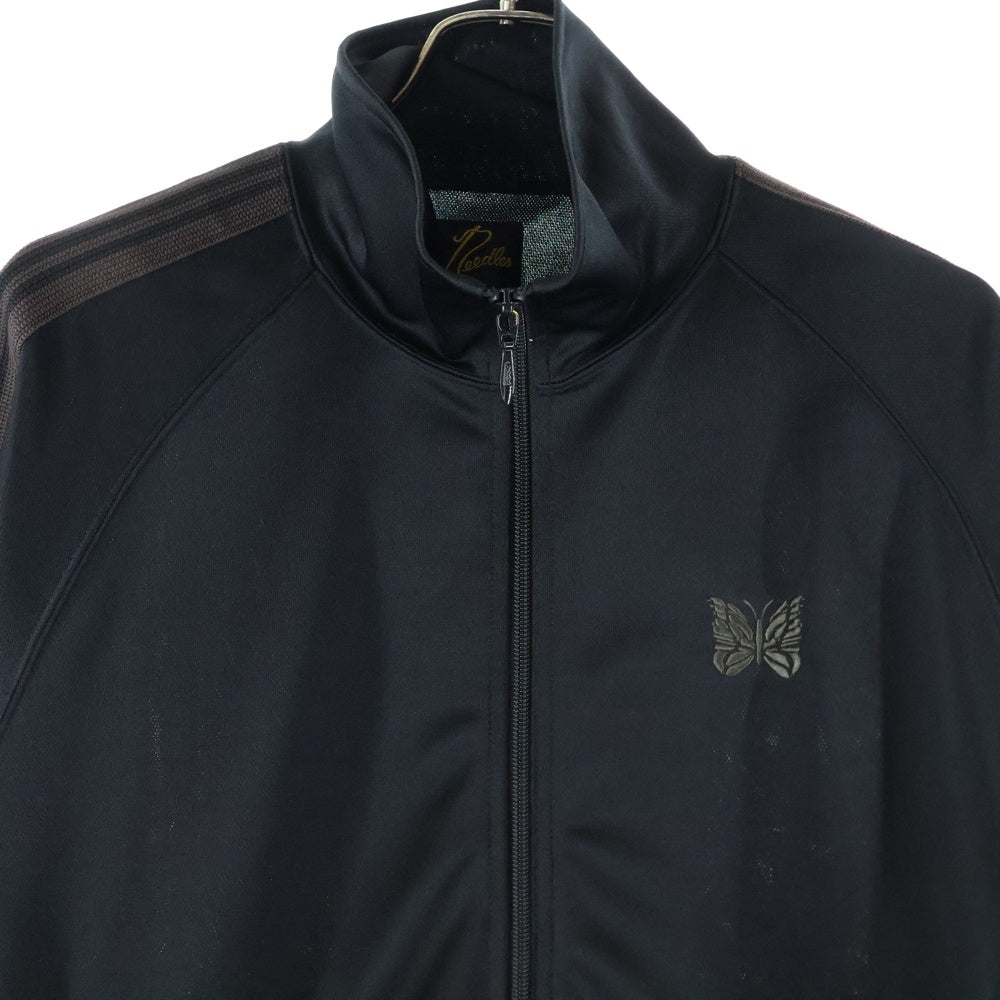 Needles(ニードルス) 24AW POLY SMOOTH TRACK JACKET ポリスムース ジップアップ トラックジャケット ブラック/ブラウン PU271