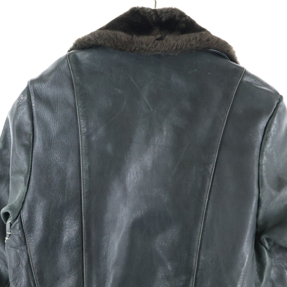 VINTAGE(ヴィンテージ) 30-40S VINTAGE ヴィンテージ ドイツ製 レザー モーターサイクル ダブルライダースジャケット ダークグリーン