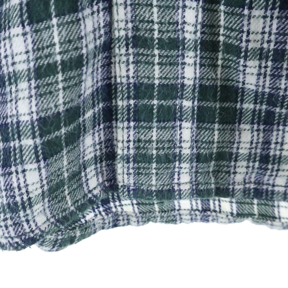VINTAGE(ヴィンテージ) TKS basics チェック柄 コットン 長袖シャツ グリーン/ホワイト