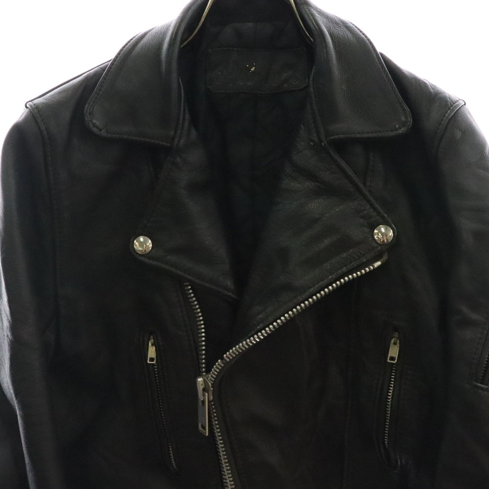NO BRAND(ノーブランド) VINTAGE ヴィンテージ YKKジッパー レザー ダブルライダースジャケット ブラック