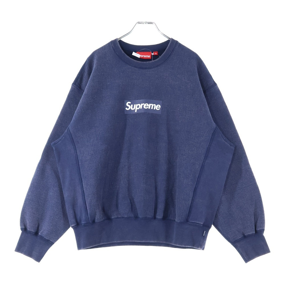 SUPREME(シュプリーム) 25SS Washed Box Logo Crewneck ウォッシュド ボックスロゴ クルーネック スウェット トレーナー ネイビー