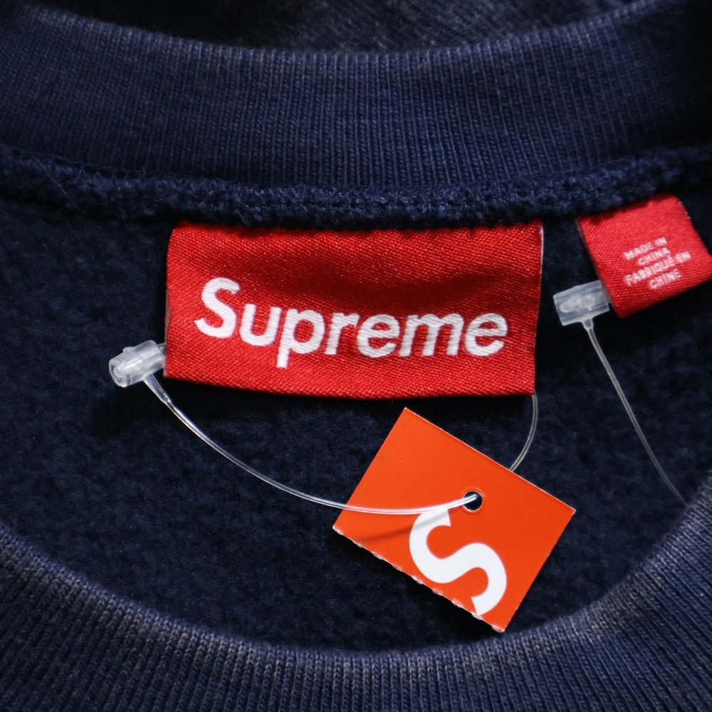 SUPREME(シュプリーム) 25SS Washed Box Logo Crewneck ウォッシュド ボックスロゴ クルーネック スウェット トレーナー ネイビー