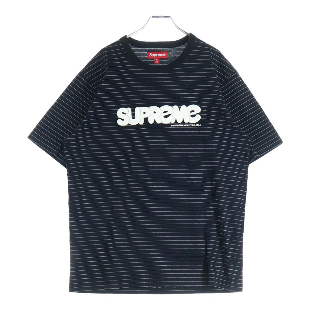 SUPREME(シュプリーム) 25SS Bubble S/S Top バブルロゴ ボーダー 半袖Tシャツ カットソー ブラック