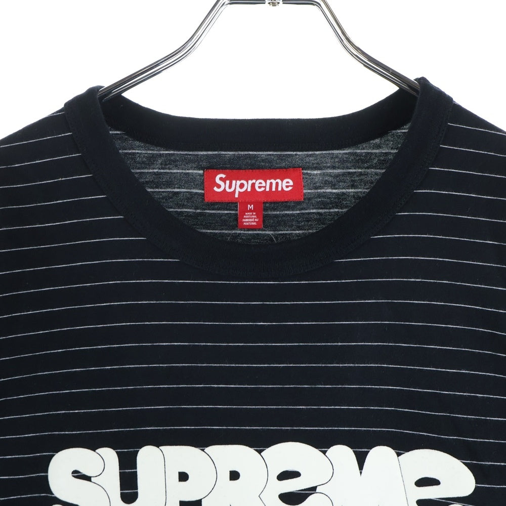SUPREME(シュプリーム) 25SS Bubble S/S Top バブルロゴ ボーダー 半袖Tシャツ カットソー ブラック