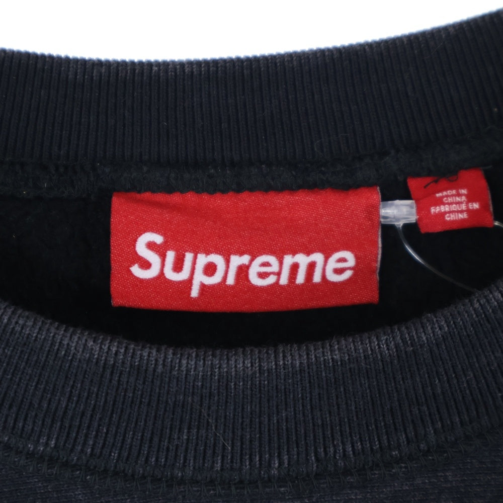 SUPREME(シュプリーム) 25SS Washed Box Logo Crewneck ウォッシュド ボックスロゴ クルーネック スウェット トレーナー ブラック