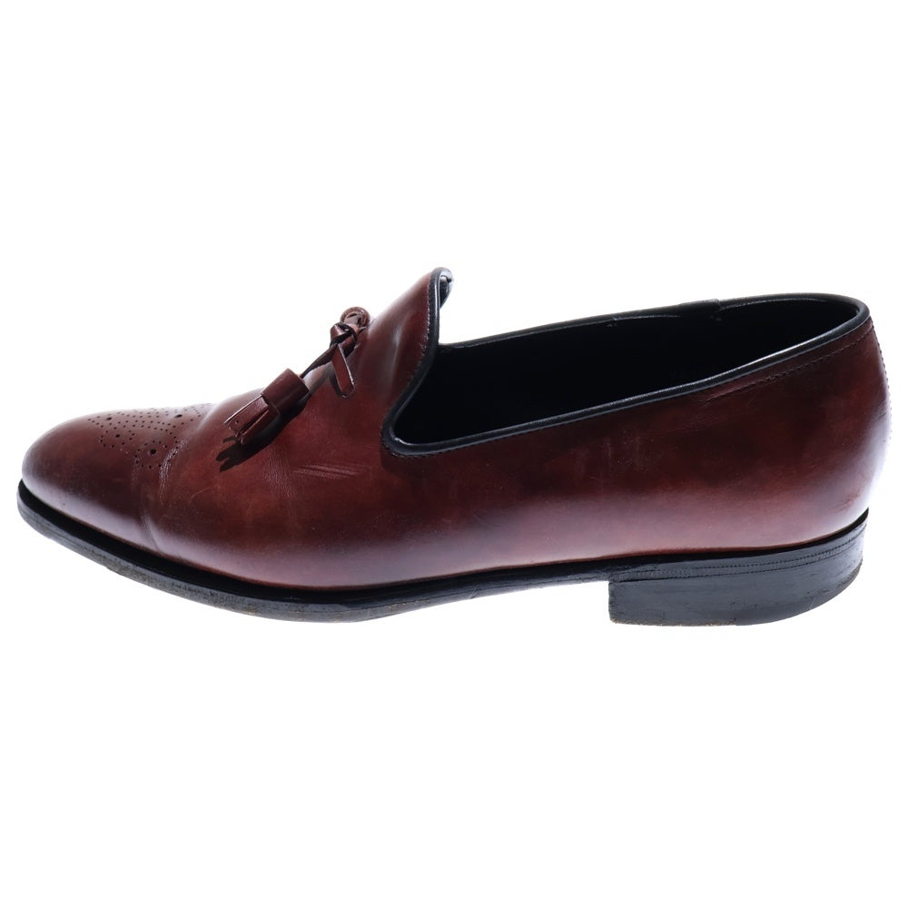 JOHN LOBB(ジョンロブ) KEYNE 0215 ホールカットレザー タッセルローファー ローカットドレスシューズ バーガンディ