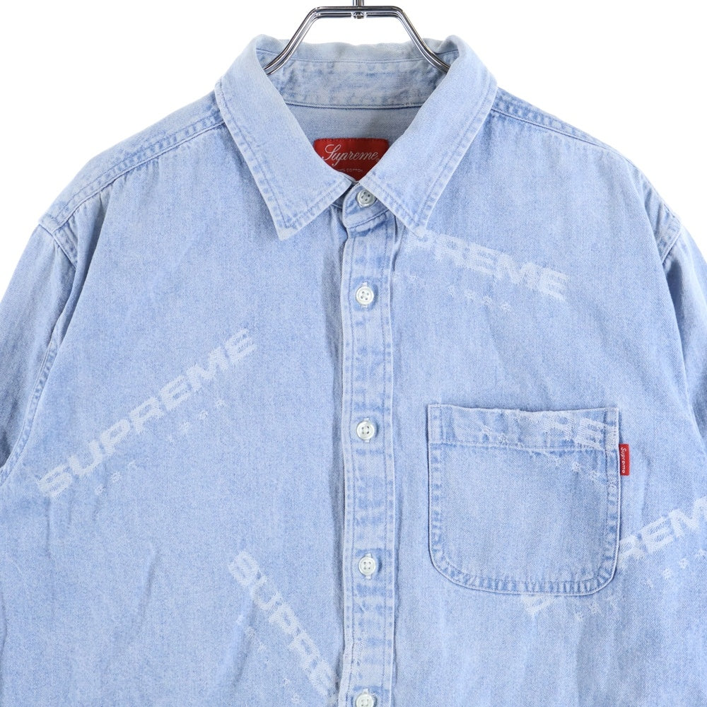 SUPREME(シュプリーム) 17AW Jacquard Denim Shirt ロゴジャガード デニム 長袖シャツ インディゴ