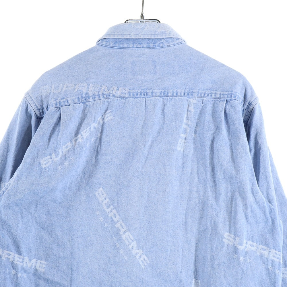 SUPREME(シュプリーム) 17AW Jacquard Denim Shirt ロゴジャガード デニム 長袖シャツ インディゴ