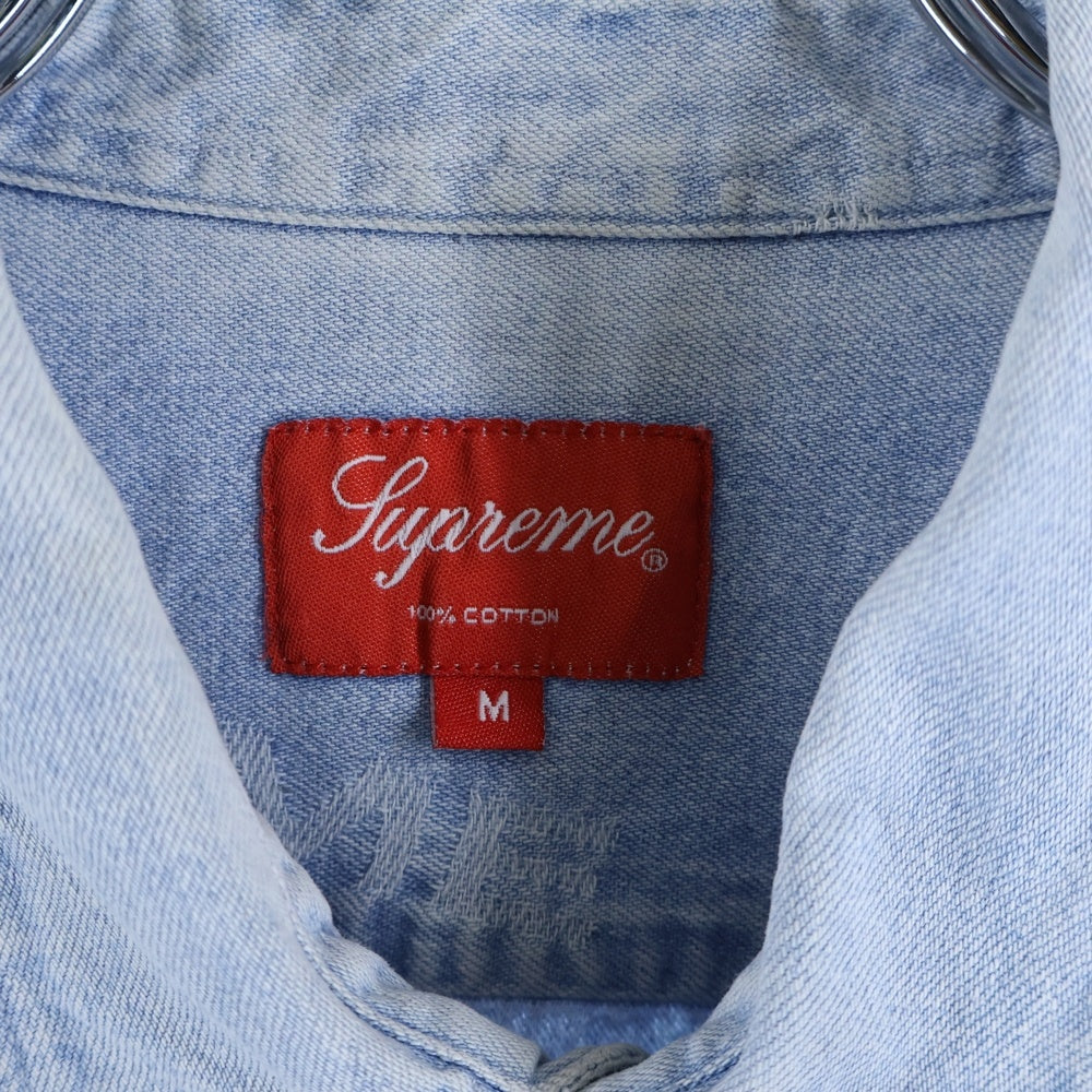 SUPREME(シュプリーム) 17AW Jacquard Denim Shirt ロゴジャガード デニム 長袖シャツ インディゴ